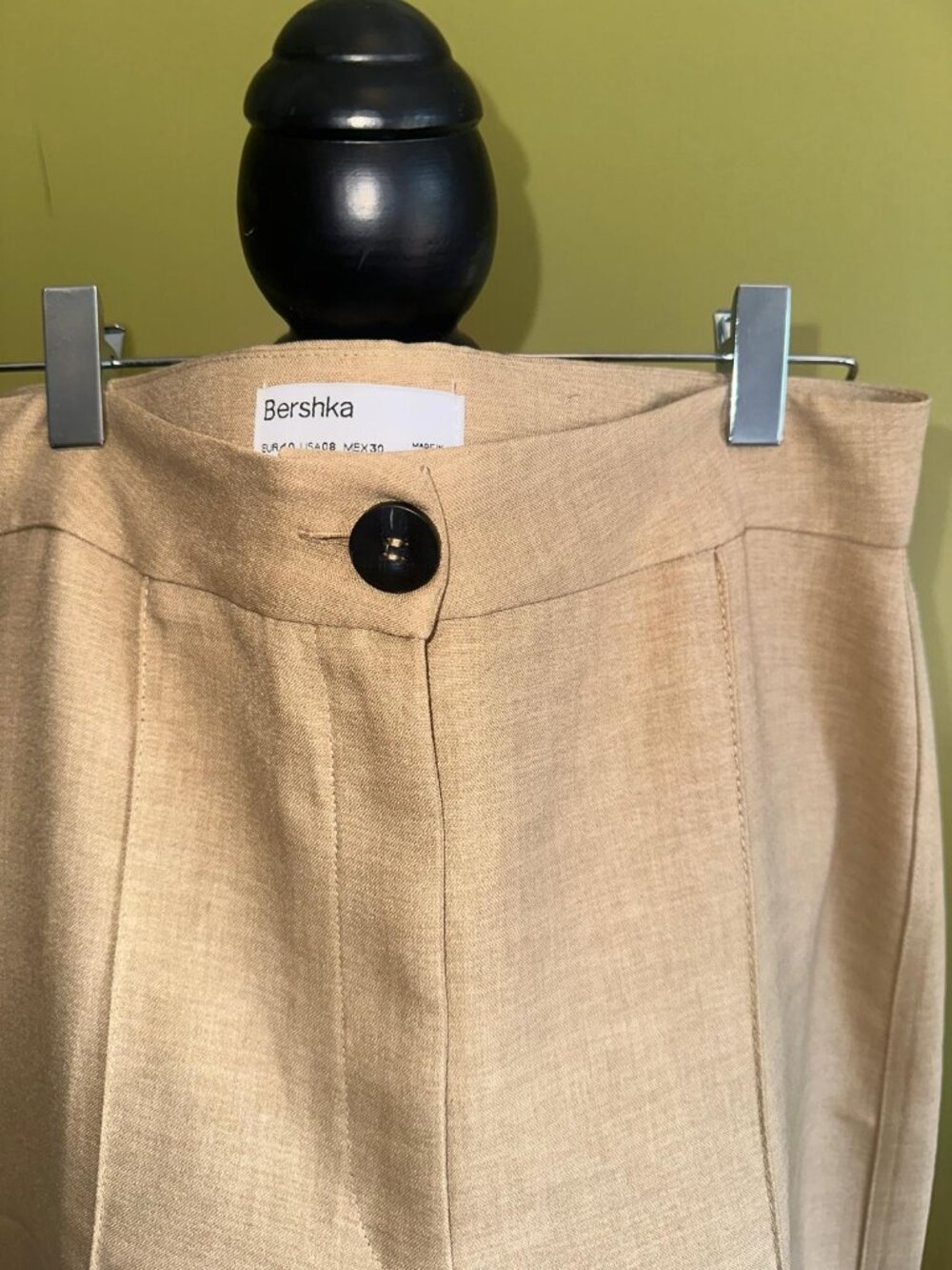 BERKSHA NWOT Camel Tan Wide Leg Tailored Trousers High Rise Corporate Chic US 8 - Picture 7 of 7